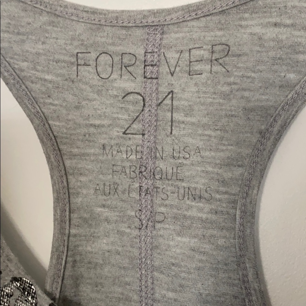 Gray racer back tank top - Picture 2 of 3